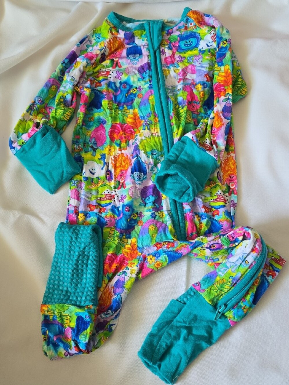 Multicolor Kids Character Footie One-Piece with Zipper